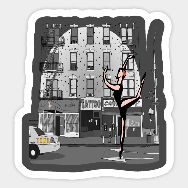 CITY BALLERINA Sticker by xposedbydesign